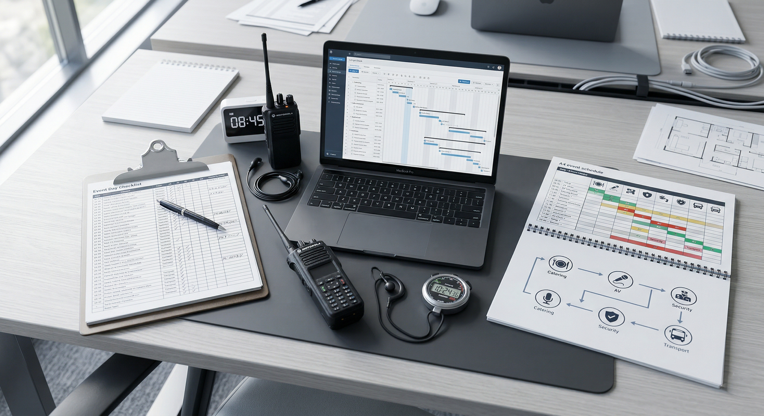 Espace de travail moderne dédié à la logistique et à la coordination événementielle